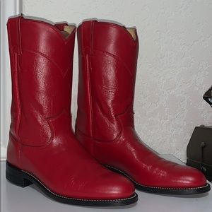 LIKE NEW Vintage Red Justin Roper Cowboy Boots